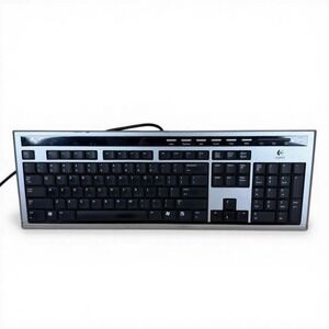 Logitech Y-BL49A UltraX Media Keyboard USB Silver Black‎ Wired Rare OEM